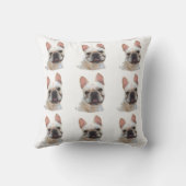 フランス人のBullodgのアメリカ人のMojoの枕 クッション (裏面)