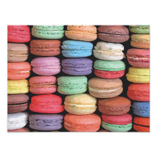 フランス人のMacaronの積み重ねられたクッキーの虹 フォトプリント