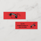 フランス人のRetoの名刺の束ねられた電話赤 スキニー名刺 (正面/裏面)