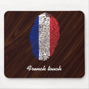 フランス人のtouchの指紋の旗 マウスパッド