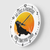 フランス人はナンバーズ付きの日没の時計に対してヨガをする ラージ壁時計 (傾斜)