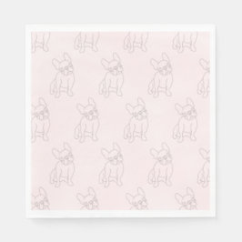 フランス人はパーティー、ナプキンスのブルドッグピンクの方法を知っている スタンダードランチョンナプキン