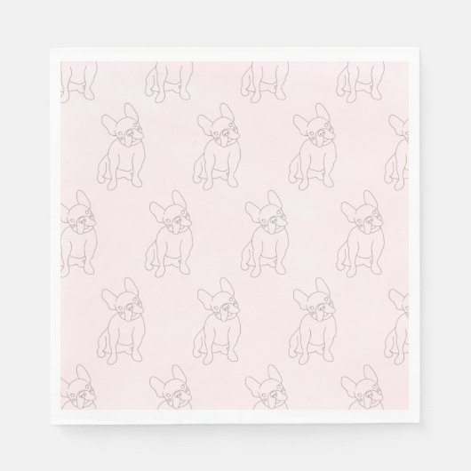 フランス人はパーティー、ナプキンスのブルドッグピンクの方法を知っている スタンダードランチョンナプキン (正面)