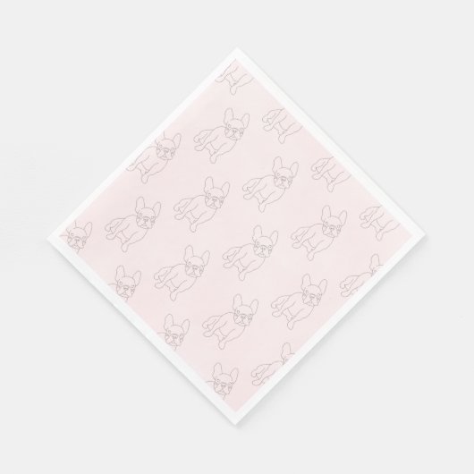 フランス人はパーティー、ナプキンスのブルドッグピンクの方法を知っている スタンダードランチョンナプキン (角)