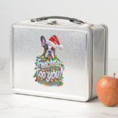 フランス人もブルドッグ犬の木クリスマスライト メタルランチボックス (インサイチュ)