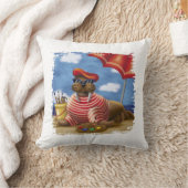 フランス人アーティストのセイジ – ビーチでの楽しいペイントシーン クッション (ブランケット)