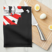 フランス人ギフト |キュートフランスのブルドッグ米国国旗 キッチンタオル (四つ折り)