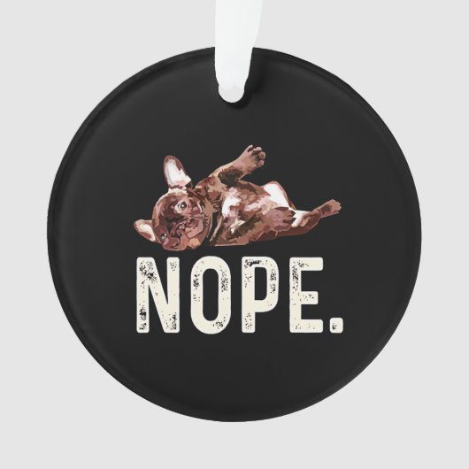 フランス人ギフト | Bulldog フランスの Nope. オーナメント (正面)