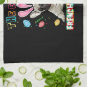 フランス人ギフト | The Easter フランスの Bulldog Bunny キッチンタオル (折り畳み)