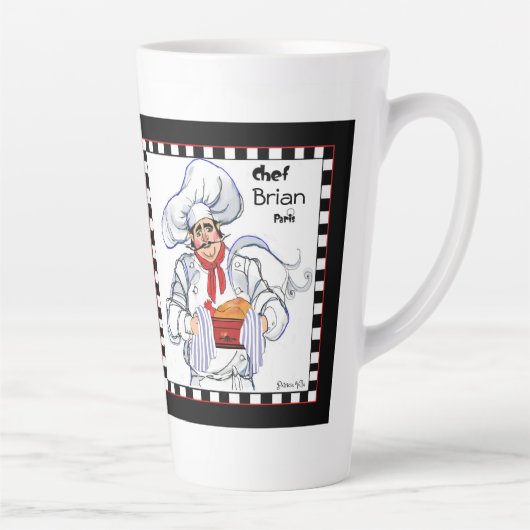 フランス人シェフ ラテ マグカップ アート (右)