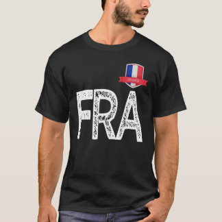 フランス人旗文字FとRとフラン Tシャツ