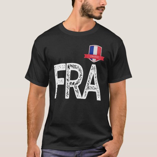 フランス人旗文字FとRとフラン Tシャツ (正面)