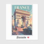 フランス凱旋門旅行アートヴィンテージ シール (シート)