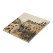 フランス劇場広場、パリの雨（1898） カミーユ・ピサロによる印象派の美術品 タイル (側面)