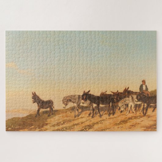 フランス南部のロバ（Eugene Burnand著） ジグソーパズル (横)