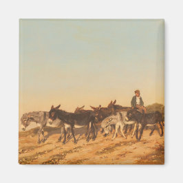 フランス南部のロバ（Eugene Burnand著） マグネット