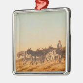 フランス南部のロバ（Eugene Burnand著） メタルオーナメント (左)