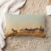 フランス南部のロバ（Eugene Burnand著） ランバークッション (ブランケット)