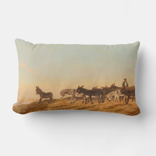 フランス南部のロバ（Eugene Burnand著） ランバークッション (正面)