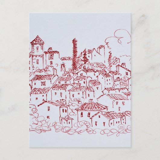 フランス南部、カリヤンの丘陵の町 ポストカード (正面)