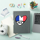 フランス国コード国旗のハート、FRA シール (iPadカバー)