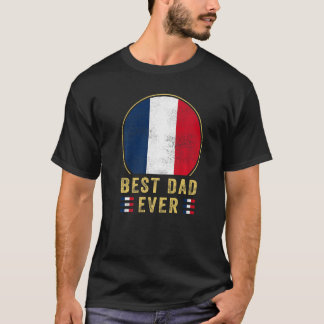 フランス国フランス人お父さん最高パパ Tシャツ