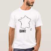 フランス国マップ図形のアウトラインフランスの境界 Tシャツ (正面)
