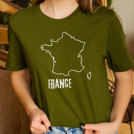 フランス国マップ図形のアウトラインフランスの境界 Tシャツ