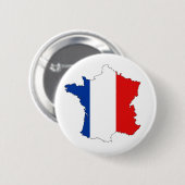 フランス国地図ラベルの形状 缶バッジ (正面&裏面)