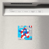 フランス国政地図国旗 マグネット (インサイチュ (食洗機))