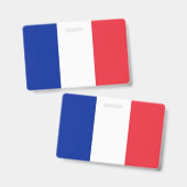 フランス国旗が付いた名前バッジ バッジ (正面＆裏面)