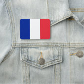 フランス国旗が付いた愛国的な名前タグ 名札 (インサイチュ)