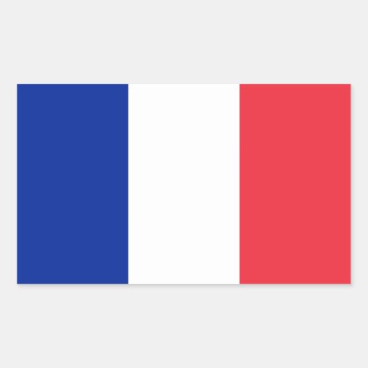 フランス国旗が貼られた四角形シール 長方形シール (正面)