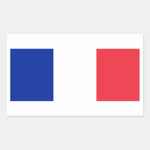 フランス国旗が貼られた四角形シール 長方形シール