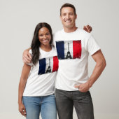 フランス国旗とエッフェルタワー Tシャツ (ユニセックス)
