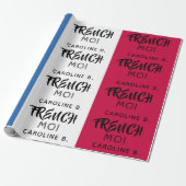 フランス国旗とモノグラム ラッピングペーパー (アンロールド)