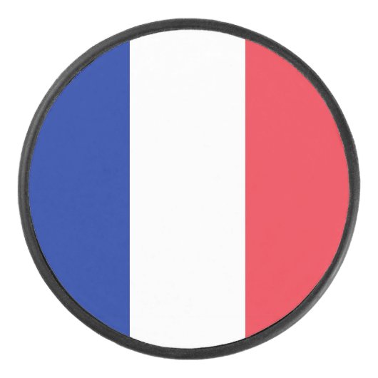 フランス国旗と愛国的なホッケーパック アイスホッケーパック (正面)
