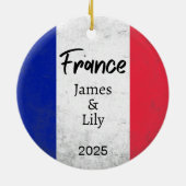 フランス国旗のオーナメントパーソナライズされた(France) セラミックオーナメント (裏面)