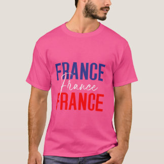 フランス国旗のハートビートフランス人女性少年Deu Tシャツ