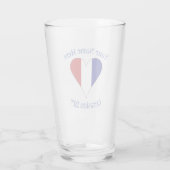 フランス国旗のハート型 青 記念品 タンブラーグラス (裏面)