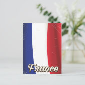 フランス国旗のバケーションポスター ポストカード (スタンド正面)