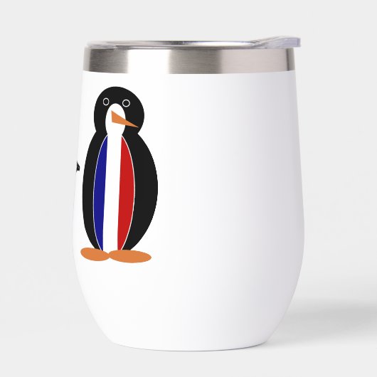 フランス国旗のピンクのペンギンカスタマイズ商品 (左面)
