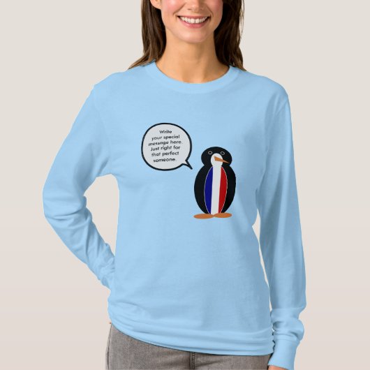 フランス国旗のペンギンギフトをパーソナライズ Tシャツ (正面)