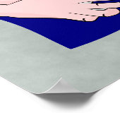 フランス国旗のラグビーボール漫画の手 ポスター (角)