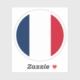 フランス国旗の丸いシール シール