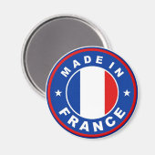 フランス国旗の丸スタンプで作られる マグネット (正面/裏面)
