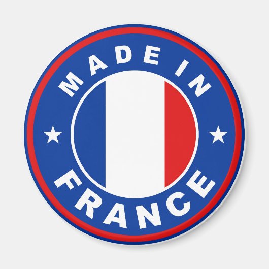 フランス国旗の丸スタンプで作られる マグネット (正面)