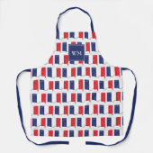 フランス国旗の地図 |モノグラム |フランスの | エプロン (正面)