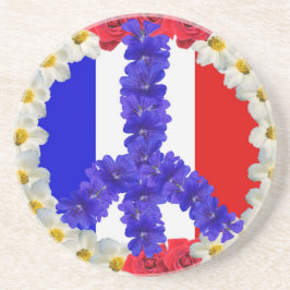 フランス国旗の平和の印 コースター