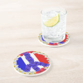 フランス国旗の平和の印 コースター (側面)